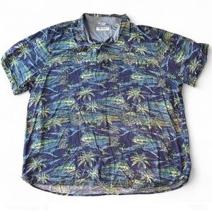 Tommy Bahama Navy Palm Print Men's Shirt 3XLT